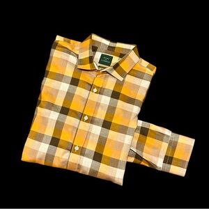 Kent and Curwen Men’s Long Sleeve Casual Plaid Shirt  XXL